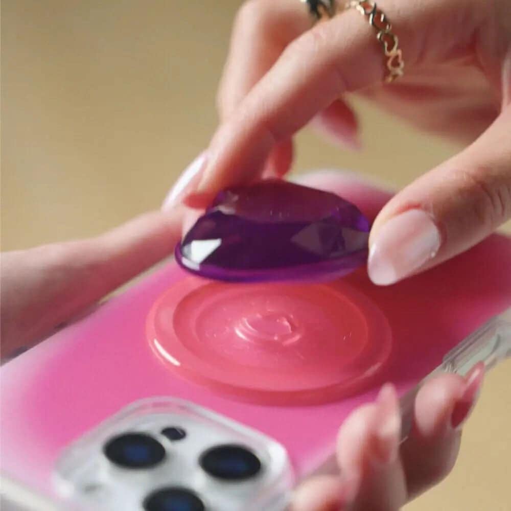 PopSockets MagSafe Circle PopGrip in Crystal Heart Lavender, , large