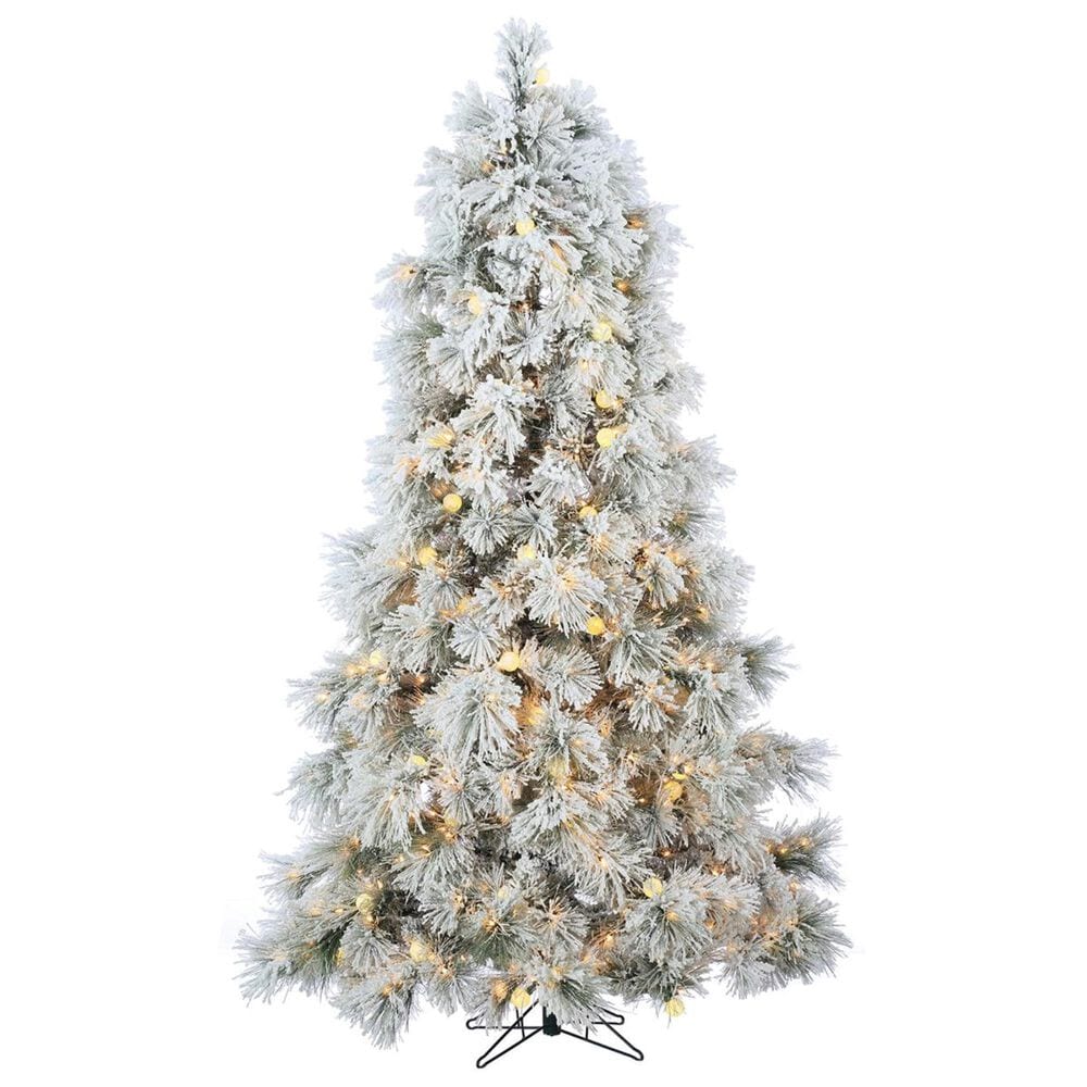 The Gerson Company Sterling 7.5" LED Heavily Flocked Northern Pine with 750 UL White Lights, , large