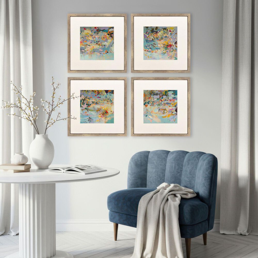 Paragon 17" Square Beyond the Breeze Wall Decor in Blue (Set of 4), , large