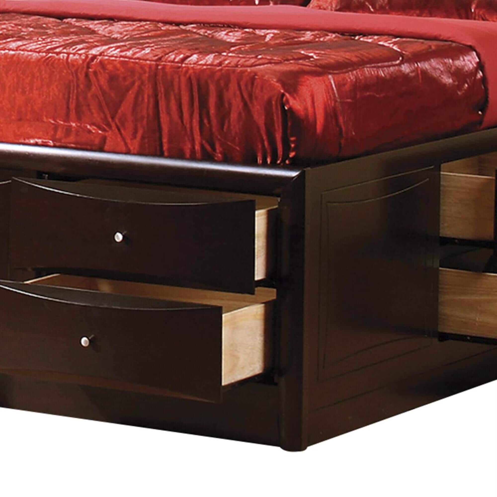 Coaster phoenix contemporary storage store bed in cappuccino