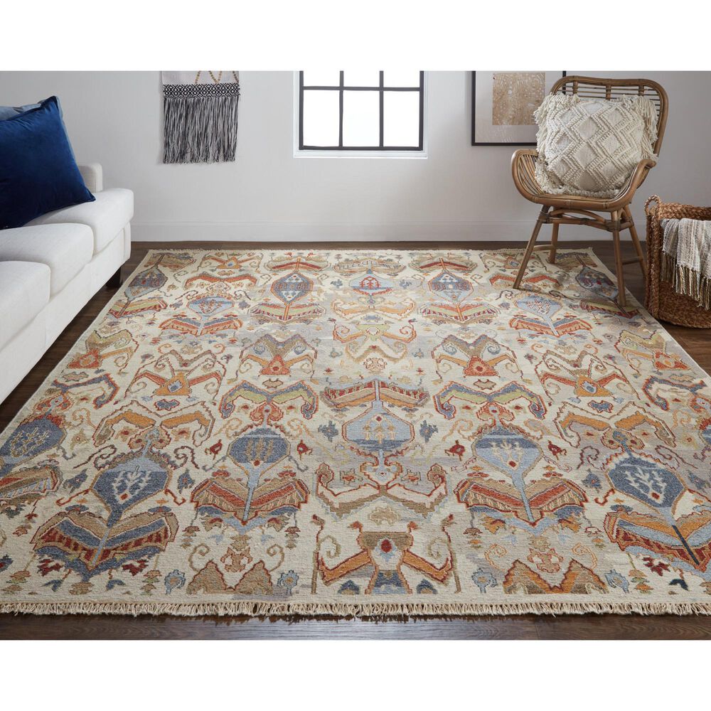 Feizy Leylan 5&#39;6&quot; x 8&#39;6&quot; Ivory and Multicolor Area Rug, , large