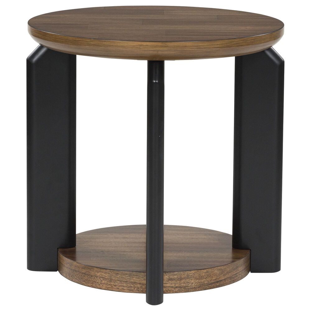 Ashley Kraeburn Round End Table in Brown and Black, , large