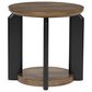 Ashley Kraeburn Round End Table in Brown and Black, , large