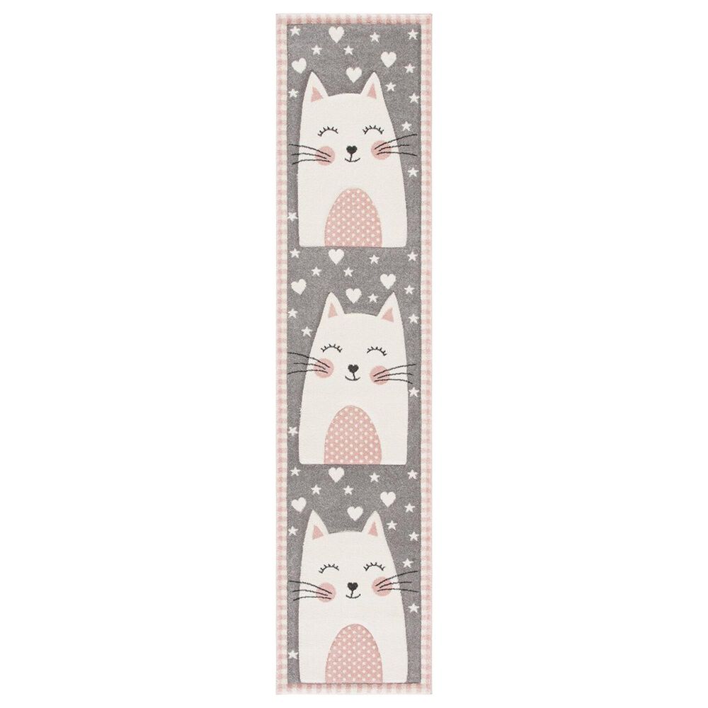 Safavieh Carousel 2"3" x 10" Pink and Grey Kids Runner, , large