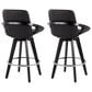 Lumisource Cosmo 26" Swivel Counter Stool with Black Cushion in Black and Chrome (Set of 2), , large