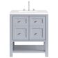 James Martin Vanities Breckenridge 30" Single Bathroom Vanity in Serenity Blue with 3 cm White Zeus Quartz Top and Rectangular Sink, , large