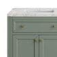 James Martin Vanities Chicago 30" Single Bathroom Vanity in Smokey Celadon with 3 cm Eternal Jasmine Pearl Quartz Top and Rectangular Sink, , large