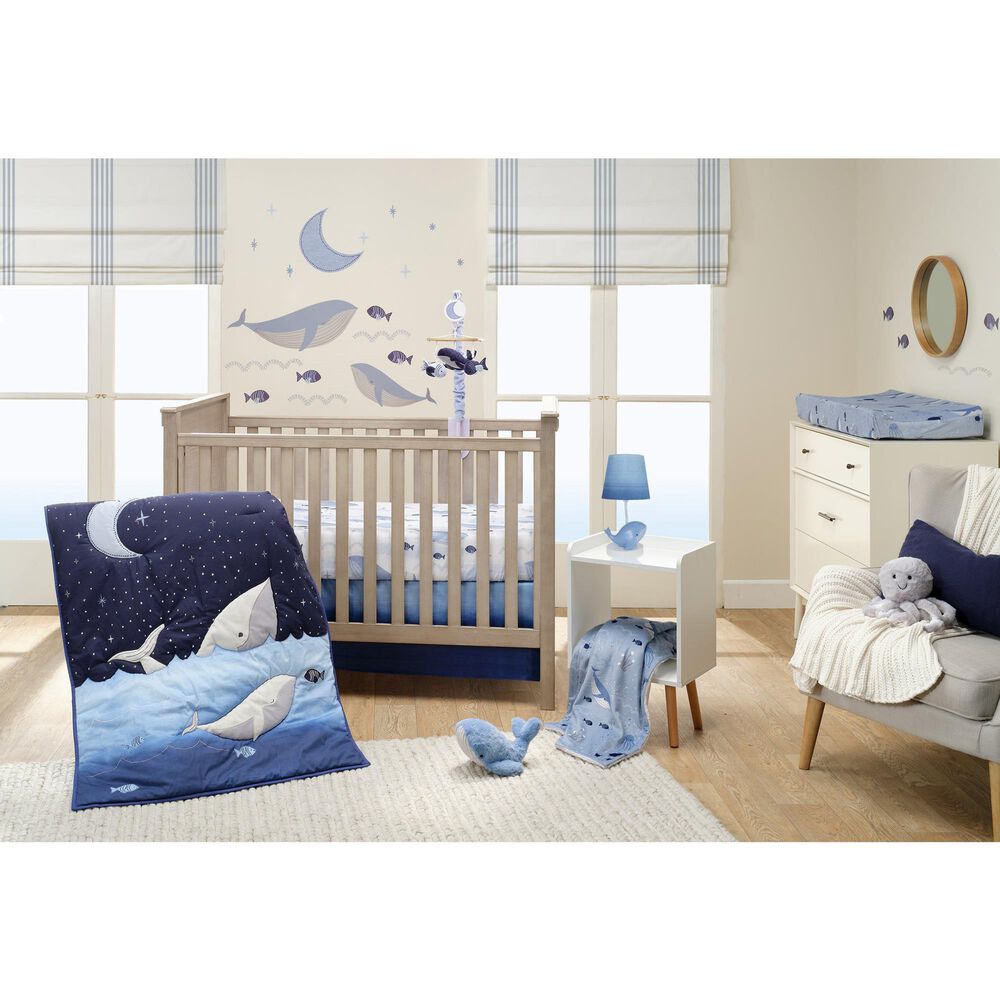 Lambs &amp; Ivy Bubbles and Squirt Soft Changing Pad Cover in Blue, , large
