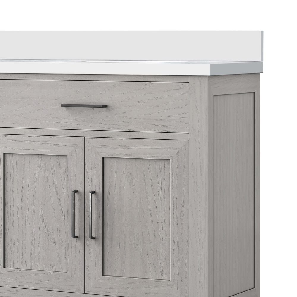 Lexora Home Abbey 80&quot; Double Bathroom Vanity in White Oak with 2 cm White Cultured Marble Top, Rectangular Sinks and 30&quot; Mirrors, , large