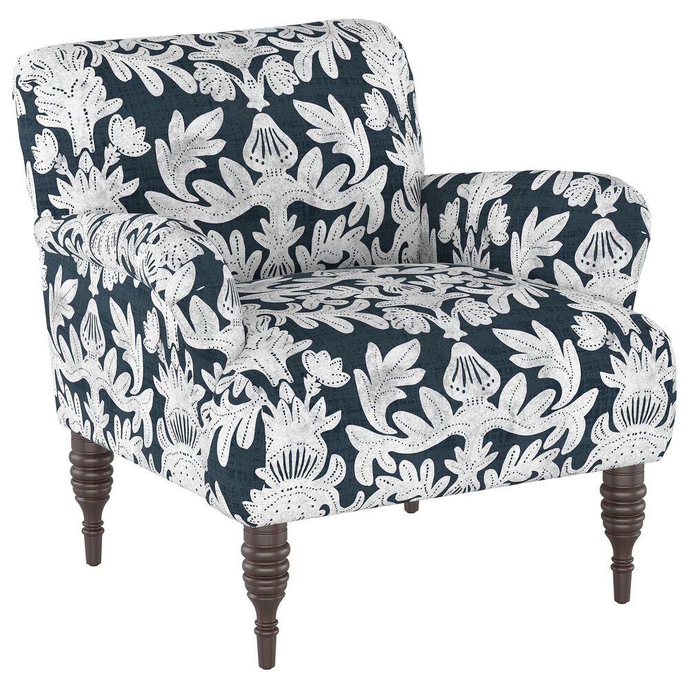 Skyline Furniture Upholstered Chair in Marbella Navy Ground, , large