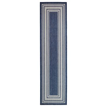 Nourison Horizon HOZ03 Navy 2"2" x 8" Indoor/Outdoor Runner, , large