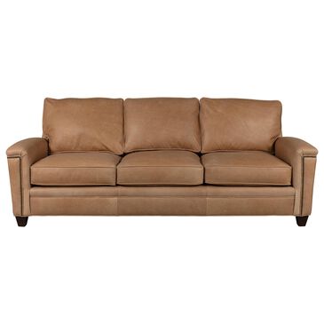 Bradington-Young Oliver Leather Stationary Sofa in Tan, , large