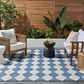 Nourison Positano Geometric Navy Blue 7" x 10" Indoor/Outdoor Area Rug, , large