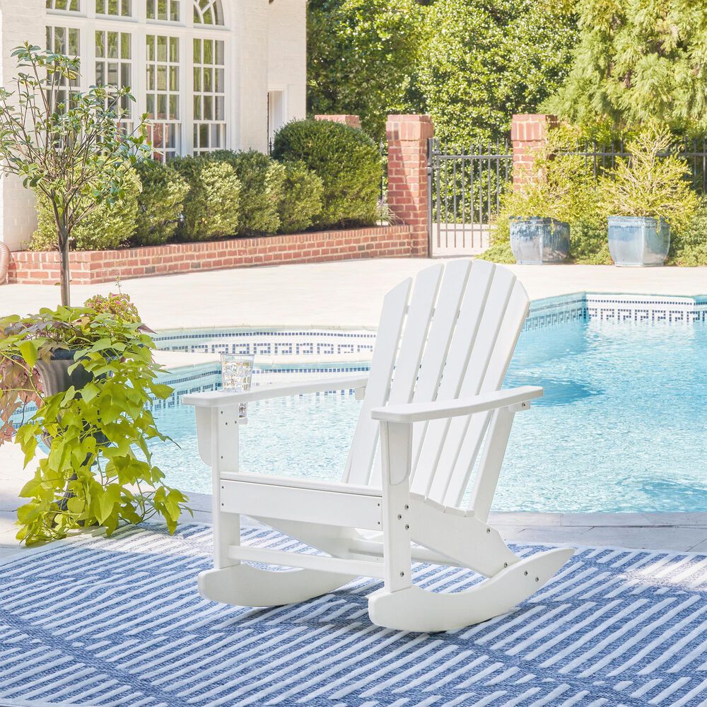 Ashley Sundown Treasure Patio Rocking Chair in White, , large