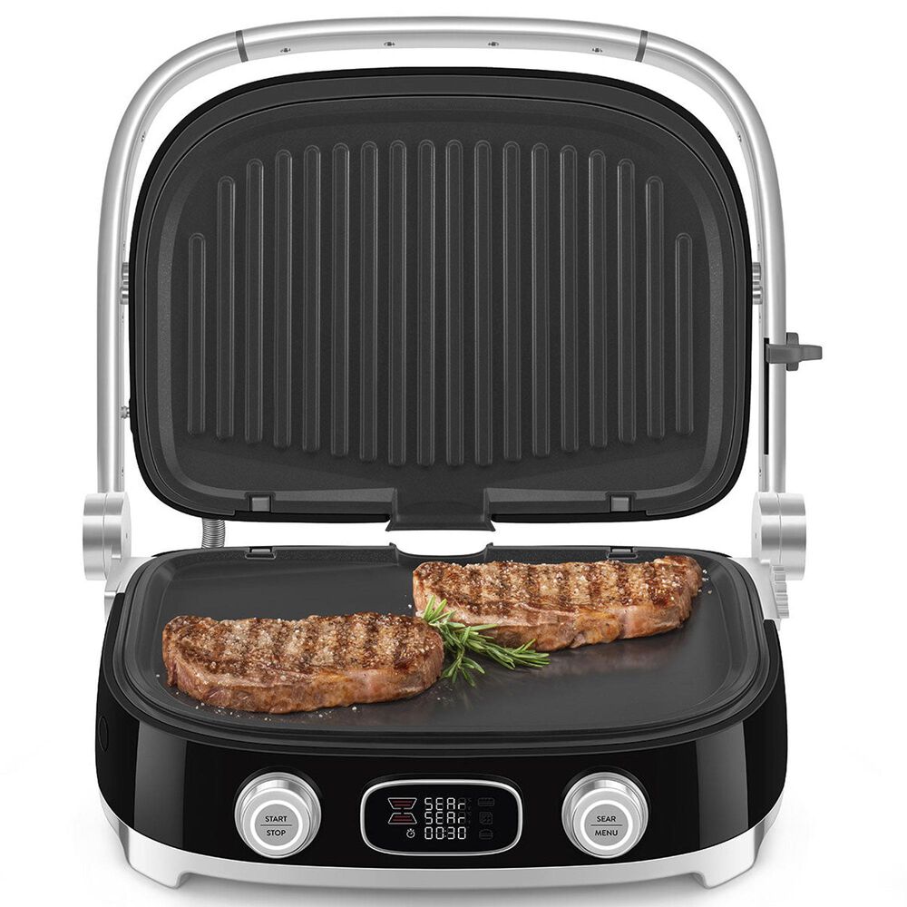 SMEG 19" Retro Style Multi-Use Grill in Black, , large