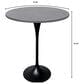 Leisuremod LeisureMod Verve Collection Modern Bar Height Table Black Base with 27 Round Marble Grey Sintered Stone Top, , large