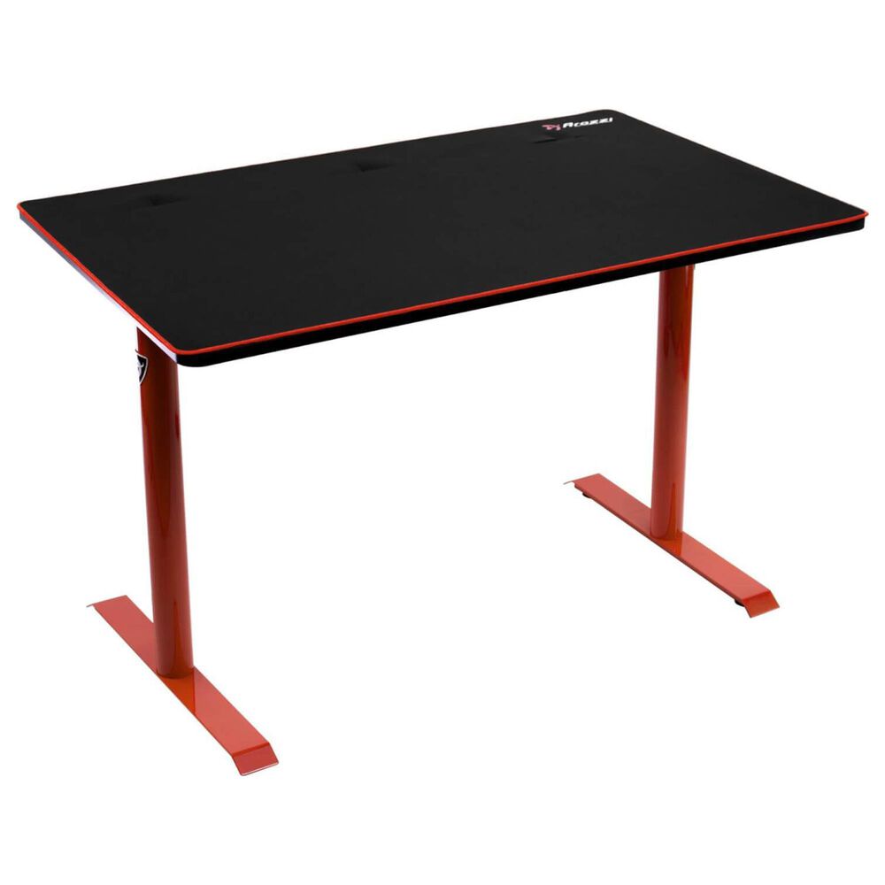 Arozzi Arena Leggero Office/Gaming Desk with Cable Management Netting, Monitor Mount/Wire Management Cut-Outs and Full Surface, Water-Resistant Desk Mat in Red, , large