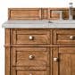 James Martin Vanities Brittany 48" Single Bathroom Vanity in Saddle Brown with 3 cm Victorian Silver Quartz Top and Rectangular Sink, , large