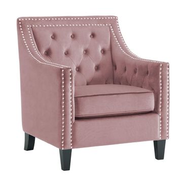 Mayberry Hill Tiffany Accent Chair in Broadway Blush Velvet, , large