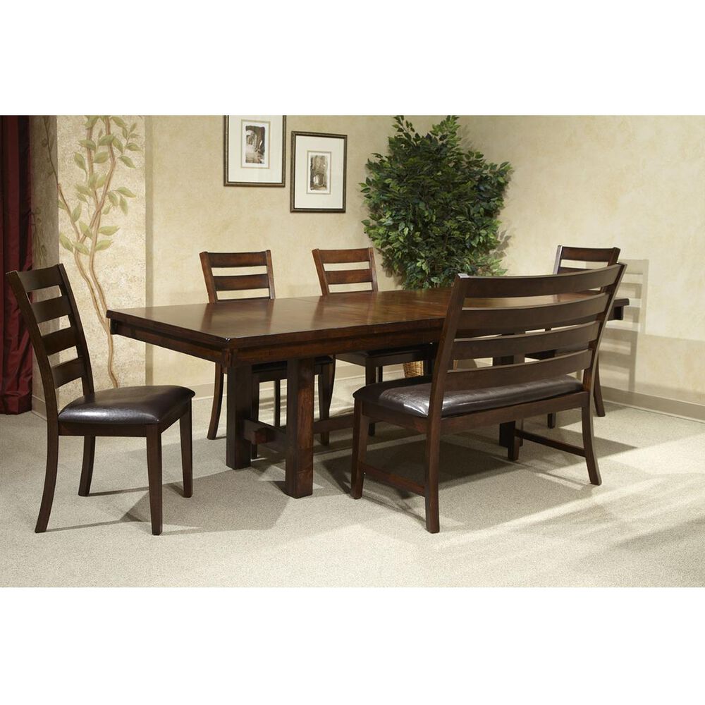 Hawthorne Furniture Kona Trestle Dining Table in Raisin - Table Only, , large