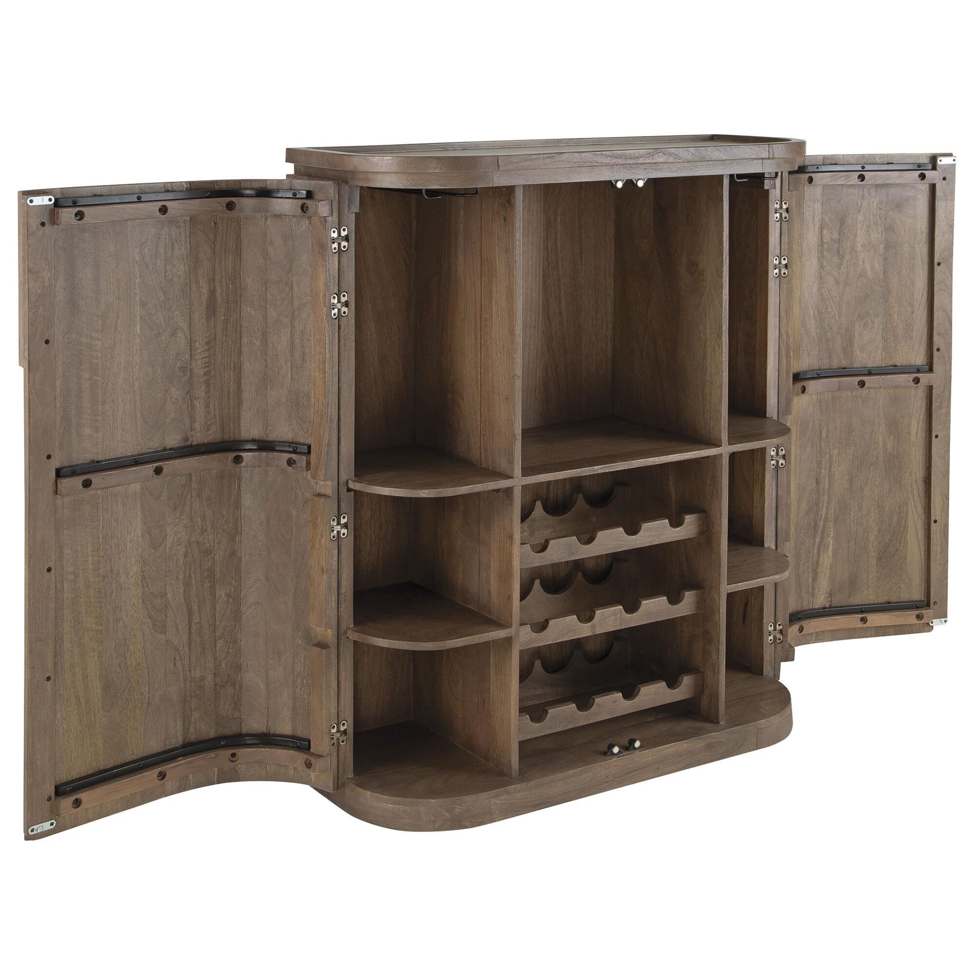 Ashley Landermont Bar Cabinet in Medium Brown