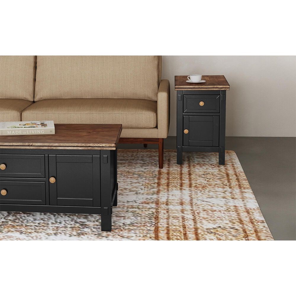 A-America Stormy Ridge End Table in Chickory and Slate Black, , large