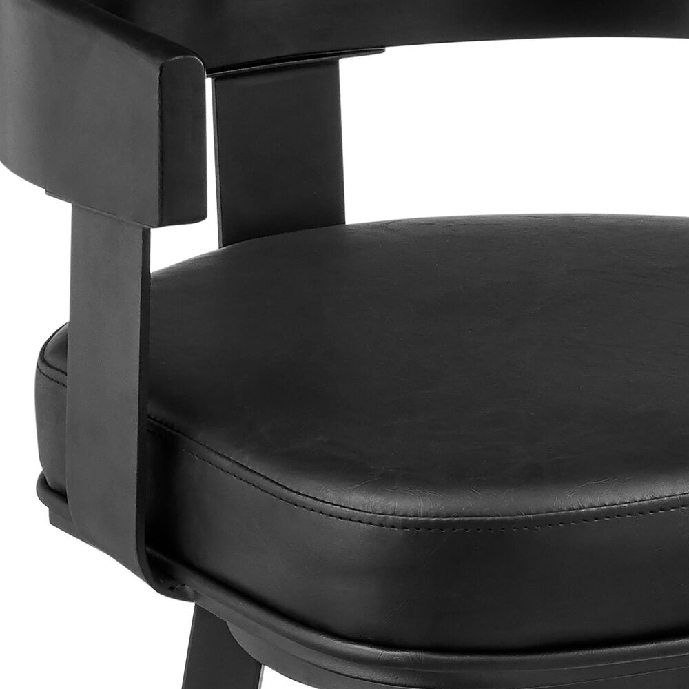 Armen Living Idris Swivel Counter Stool in Black, , large