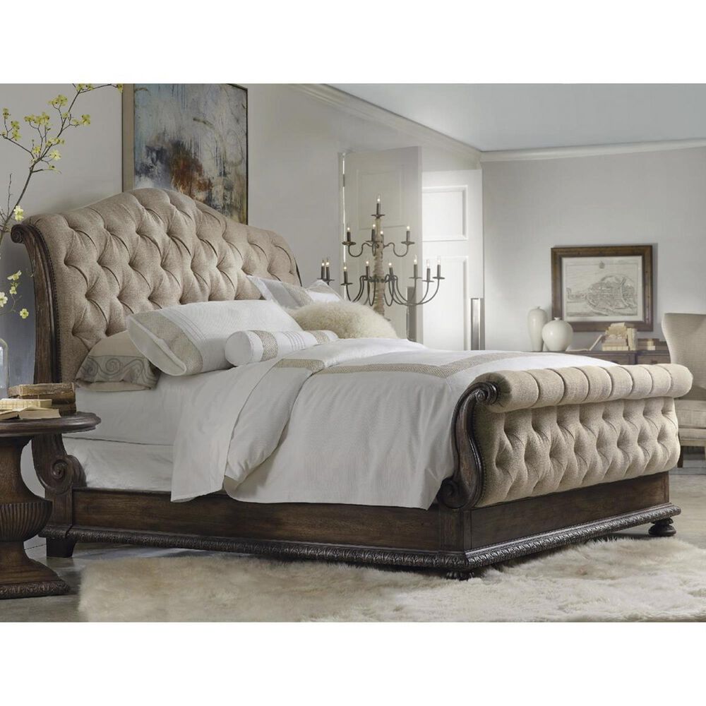 Hooker Furniture Rhapsody King Bed with Beige Upholstered in Reclaimed Natural, , large