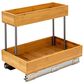 Household Essentials Glidez 2-Tier Pull-Out Storage Organizer for Under Sink or Cabinet Usein Natural and Chrome, , large