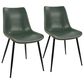 LumiSource Durango Side Chair with Green Upholstered in Black (Set of 2), , large