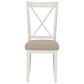 Linon Home Decor Jane Side Chair with Light Tan Cushion in Vanilla White, , large