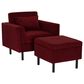 Linon Home Decor Wallis Accent Chair with Ottoman in Berry, , large