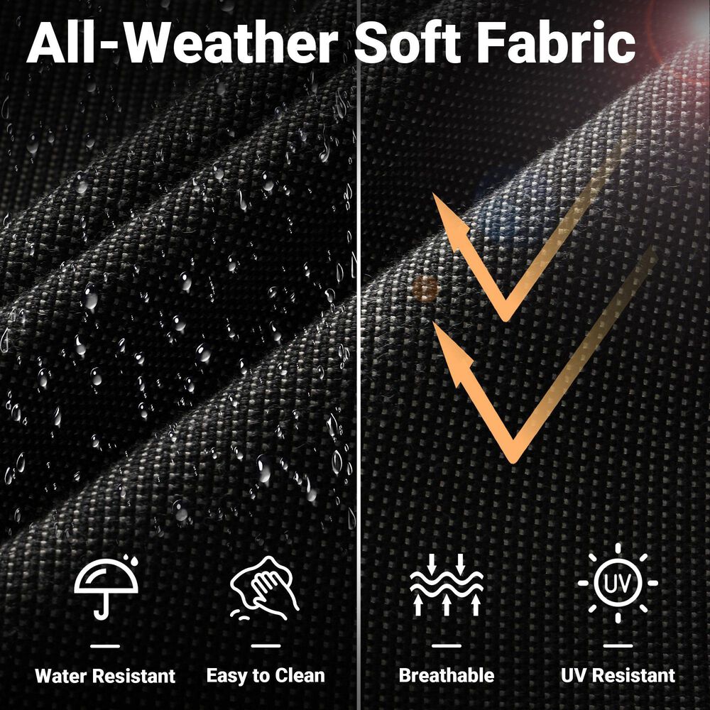 HOMLUX 7-Piece Patio Conversation Set with Rocking Chairs and Fire Pit Table in Black, , large