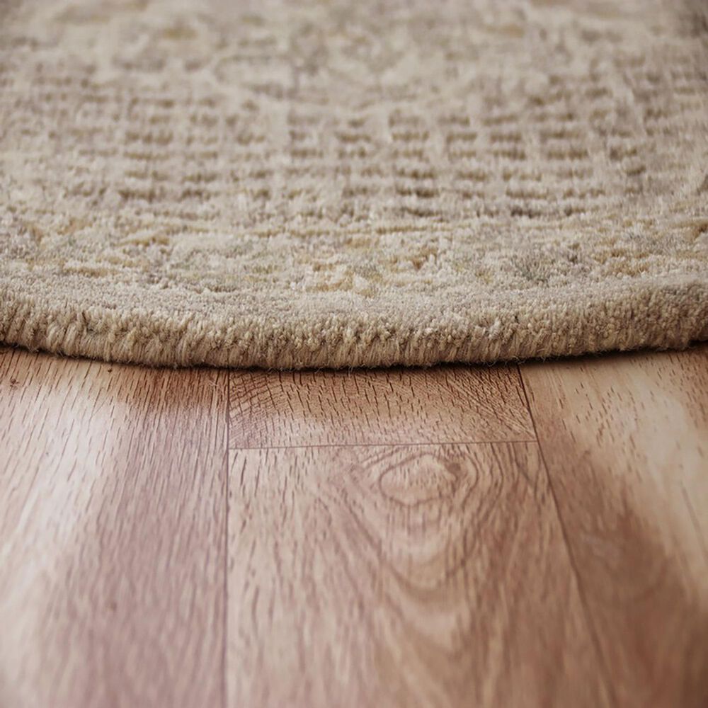 L&amp;R Resources Sinuous Cottage Medallion 4&#39; Round Beige and Cream Area Rug, , large
