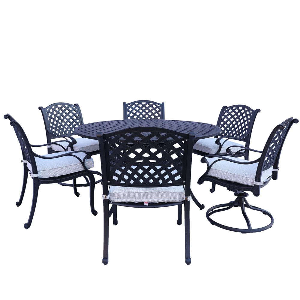 World Source Castle Rock 7-Piece Dining Set in Black, , large