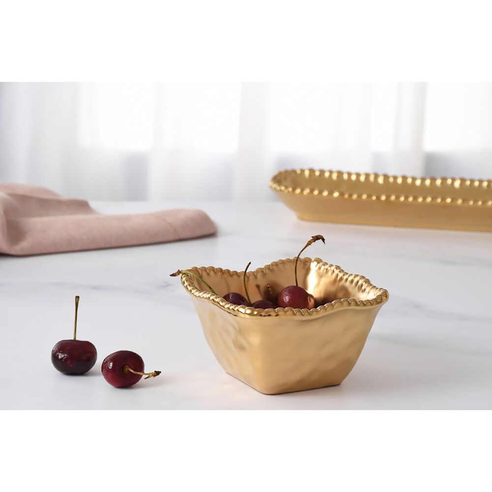 Pampa Bay 4&quot; Square Snack Bowl in Gold, , large