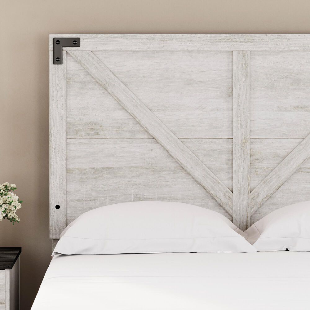 Ashley Shawburn Queen Panel Platform Bed in White/Dark Charcoal, , large