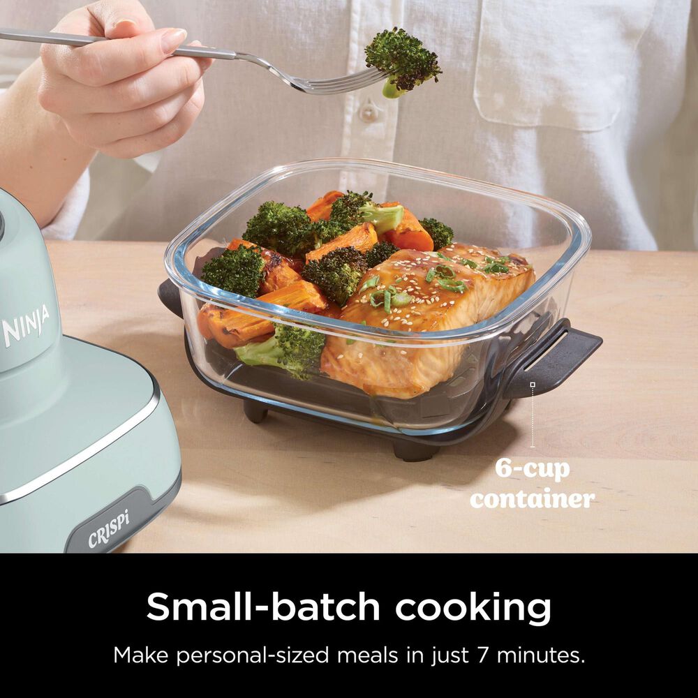 Shark Crispi 4-In-1 Portable Glass Air Fryer Cooking System in Sage Green, , large