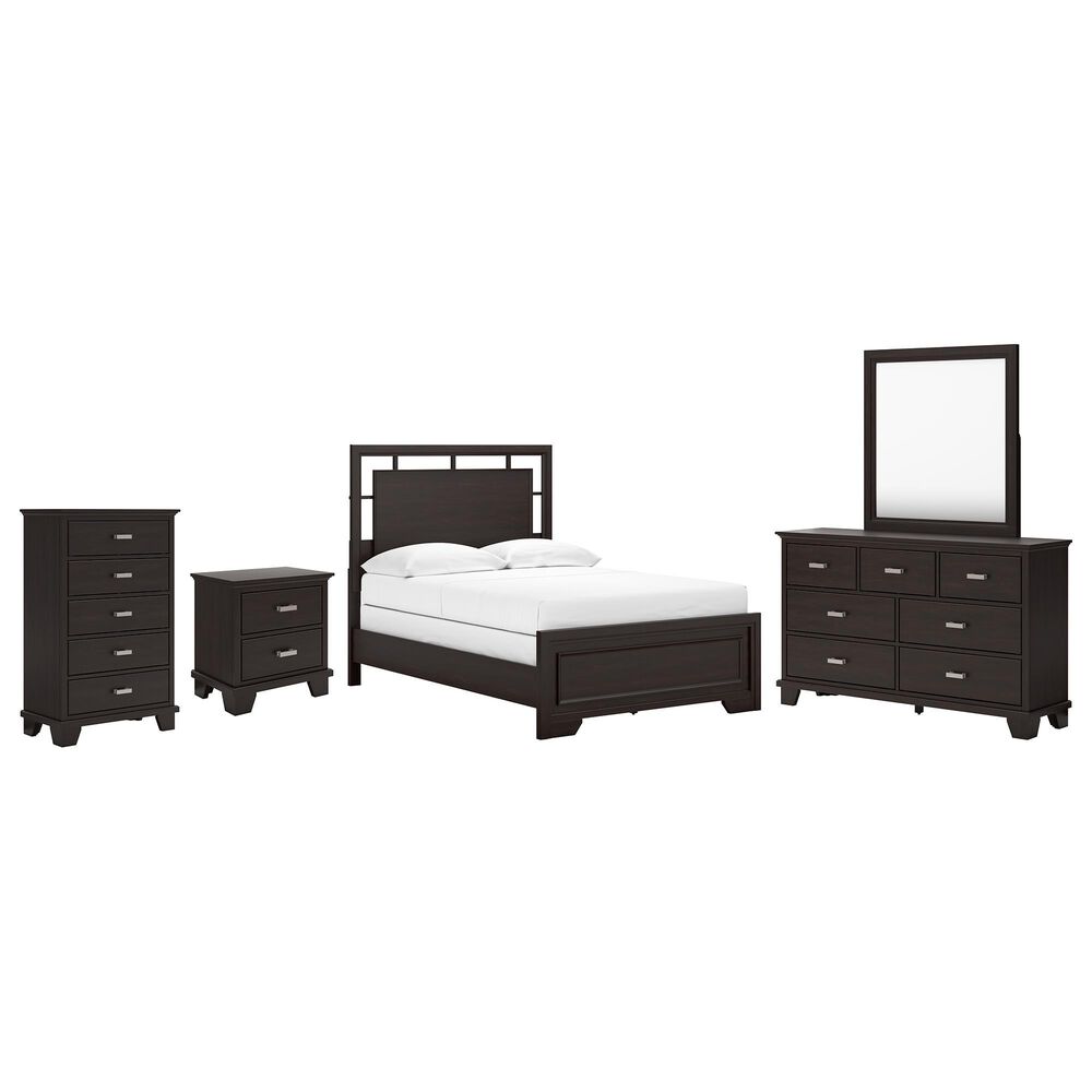 Ashley Covetown 5-Piece Full Bedroom Set in Dark Brown, , large
