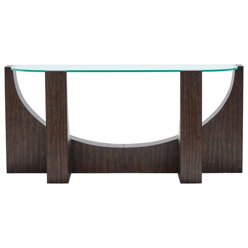 Nicolette Home Beckham Console Sofa Table in Rustic Tavern and Clear, , large