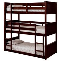 Furniture of America Goodwin Triple Twin Bunk Bed in Dark Walnut