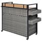 HOMLUX 53" Wicker Outdoor Kitchen Island in Grey, , large