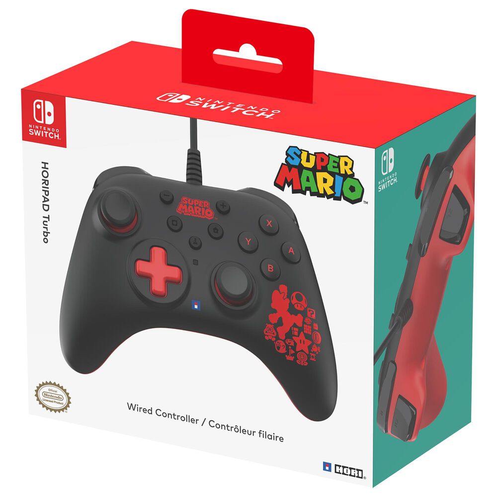 Hori Horipad Turbo Wired Mario Controller in Black - Nintendo Switch, , large