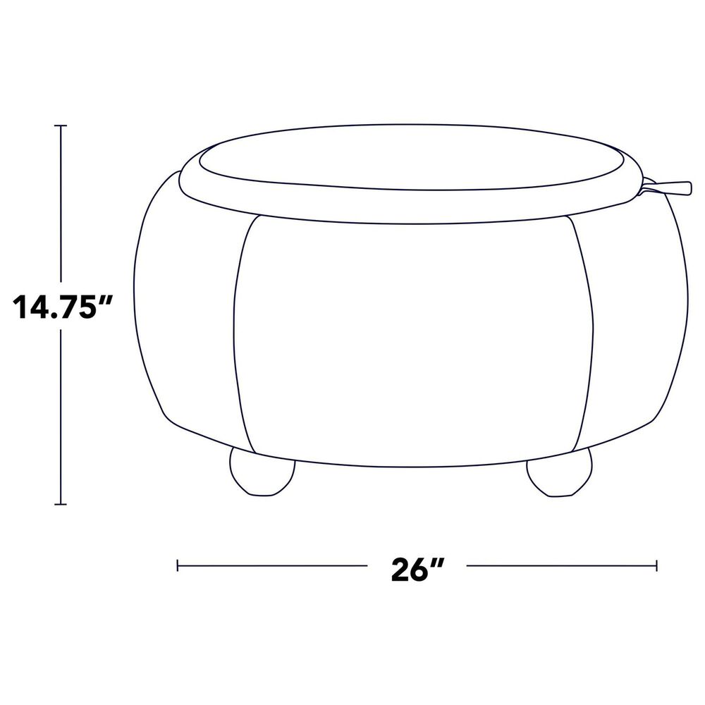 Lumisource Tray Storage Pouf with Leg in Light Grey, , large