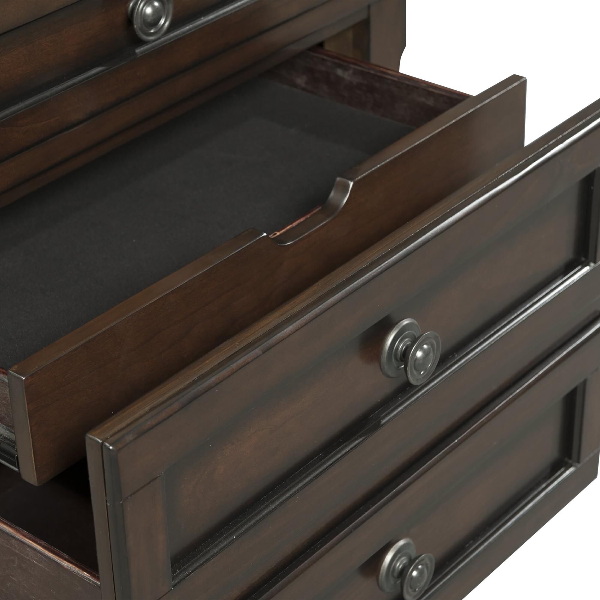 Mayberry Hill Kingston 3-Drawer Nightstand in Dark Walnut