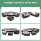 HOMLUX 7-piece Outdoor Conversation Set with Black Wicker in Light Gray, , large