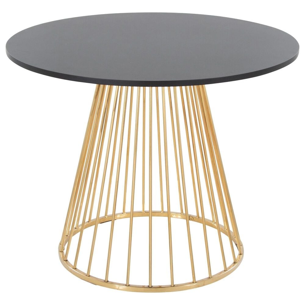 LumiSource Canary Dining Table in Gold and Black - Table Only, , large