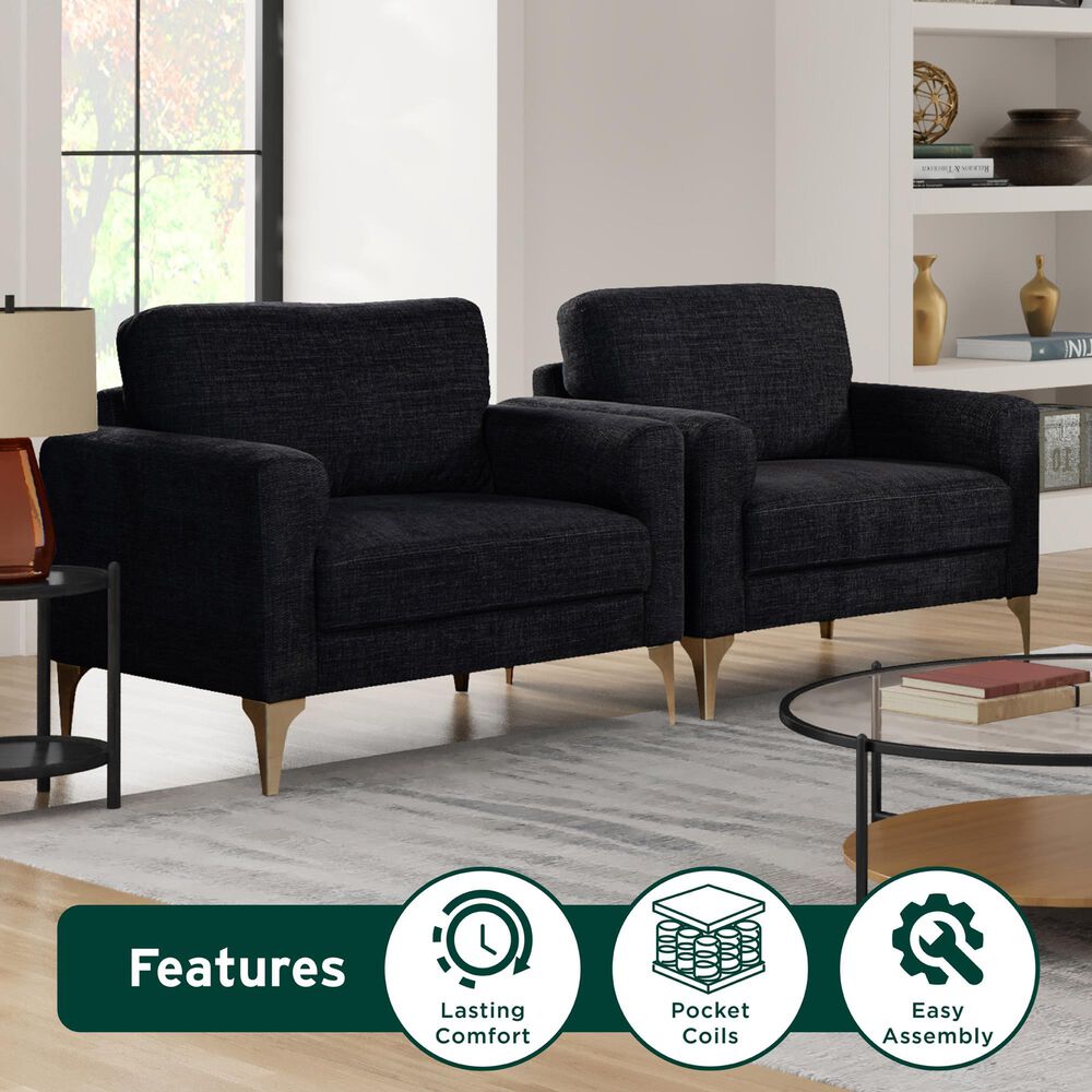 Lifestyle Solutions Mercer Accent Chair in Black, , large