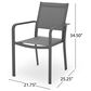 Hearth and Haven Outdoor Modern Aluminum Dining Chair with Mesh Seat in Dark Gray (Set of 2), , large