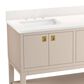 Kohler Seagrove 60" Double Bathroom Vanity in Light Clay with 3 cm White Quartz Top and Rectangular Sinks, , large